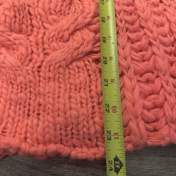 Free People Sweater Cable Knit Size S Wool Blend Boho Chunky Pink Orange - Picture 5 of 6